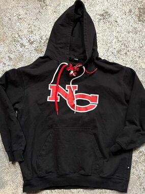 Black Hoodie with Red NC Chest Logo
